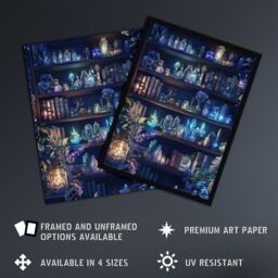 "Artery8 White Witch Cupboard Books Crystals Potions Wall Art Print - Size: W18"" x H24""" - thumbnail 2