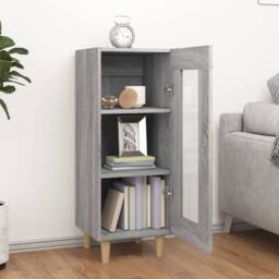 Berkfield Home Sideboard Grey Sonoma 34.5x34x90 cm Engineered Wood - thumbnail 3