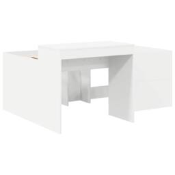 Berkfield Home Kids'High Bed Frame with Desk White 80 x 160 cm - thumbnail 3