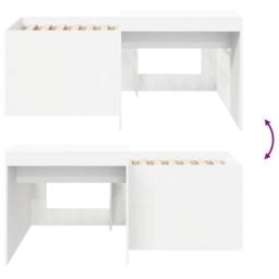 Berkfield Home Kids'High Bed Frame with Desk White 80 x 160 cm - thumbnail 8