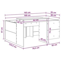 Berkfield Home Kids'High Bed Frame with Desk White 80 x 160 cm - thumbnail 9