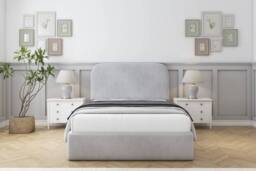 "Comfort Beds Diana Naples Bed Frame - 45"" Upholstered Headboard in Silver - Size: Super King" - thumbnail 2