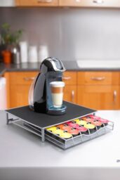 Neo Dolce Gusto Coffee Machine Stand & Capsule Pod Drawe in Silver