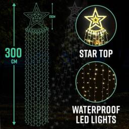 Globrite 350 Warm White LED Curtain Star Fairy Lights - Waterfall Lights - Size: 1 Pack - thumbnail 6
