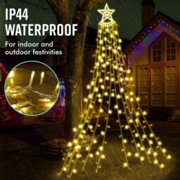 Globrite 350 Warm White LED Curtain Star Fairy Lights - Waterfall Lights - Size: 1 Pack - thumbnail 3