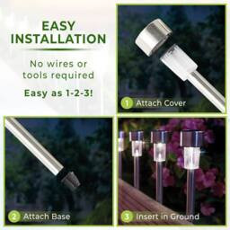 Gainsborough Set of 12 Stainless Steel Solar Garden Warm White Lights - thumbnail 2