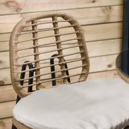FurnitureboxUK Belize Rattan Outdoor Bar Set with Cushions in Cream - thumbnail 4