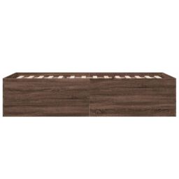 Berkfield Home Bed Frame without Mattress Brown Oak 90x190 cm Single - thumbnail 5
