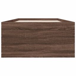 Berkfield Home Bed Frame without Mattress Brown Oak 90x190 cm Single - thumbnail 4