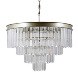 Netlighting Hanging Pendant Golden Champagne 8 Light with Crystal Glass Shade E14 in Gold - thumbnail 1