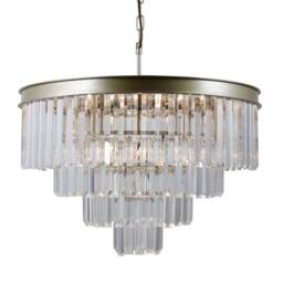 Netlighting Hanging Pendant Golden Champagne 8 Light with Crystal Glass Shade E14 in Gold - thumbnail 2