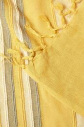 Homescapes Cotton Morocco Striped Throw in Yellow - Size: 225 cm x 255 cm - thumbnail 5