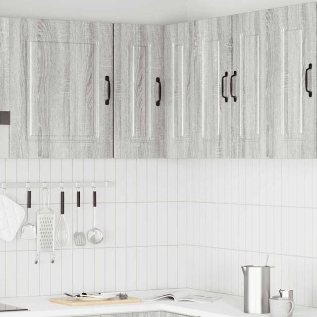 Berkfield Home Kitchen Wall Corner Cabinet Kalmar Grey Sonoma Engineered Wood - image 1