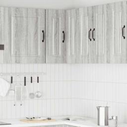 Berkfield Home Kitchen Wall Corner Cabinet Kalmar Grey Sonoma Engineered Wood - thumbnail 1