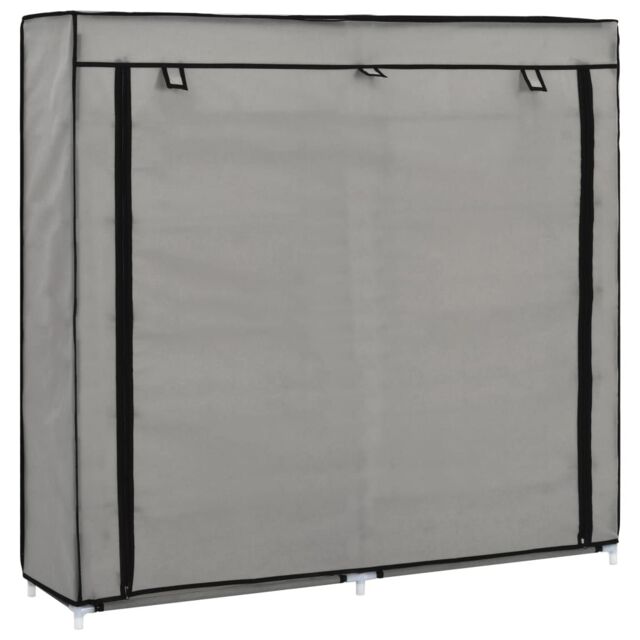 Berkfield Home Shoe Cabinet with Cover Grey 115x28x110 cm Fabric - Size: 115 x 28 x 110 cm - image 1