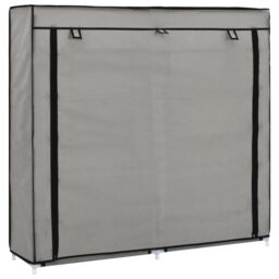 Berkfield Home Shoe Cabinet with Cover Grey 115x28x110 cm Fabric - Size: 115 x 28 x 110 cm
