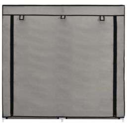 Berkfield Home Shoe Cabinet with Cover Grey 115x28x110 cm Fabric - Size: 115 x 28 x 110 cm - thumbnail 4