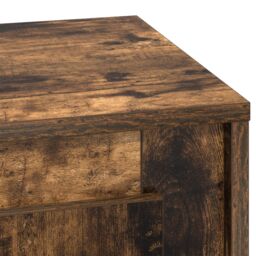 Berkfield Home Bedside Cabinet with LED Lights Smoked Oak 44x34, 5x45 cm in Brown - thumbnail 9