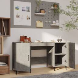 Berkfield Home Spacious Desk Concrete Grey 140x50x75 cm Engineered Wood - Size: 140 x 50 x 75 cm - thumbnail 1