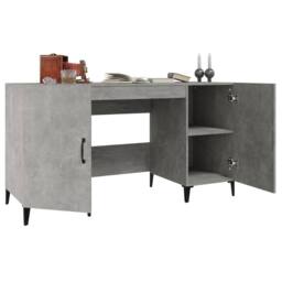 Berkfield Home Spacious Desk Concrete Grey 140x50x75 cm Engineered Wood - Size: 140 x 50 x 75 cm - thumbnail 5