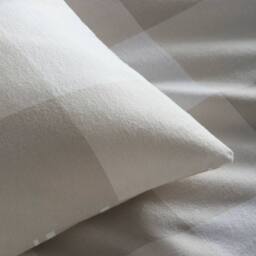 Portfolio Home Glenmore Check Brushed Cotton Striped Reversible Duvet Cover Set in Natural - Size: Super King - thumbnail 3