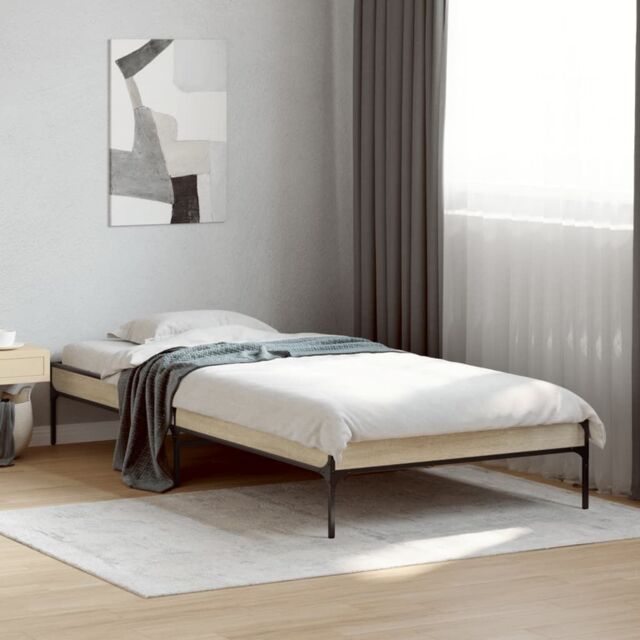 Berkfield Home Bed Frame without Mattress Sonoma Oak 100x200 cm in Brown - image 1