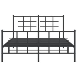 Berkfield Home Metal Bed Frame without Mattress with Footboard Black 135x190cm - Size: 135x190 cm - thumbnail 5