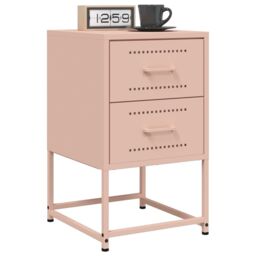 Berkfield Home Bedside Cabinets 2 pcs Pink 36x39x60.5 cm Steel