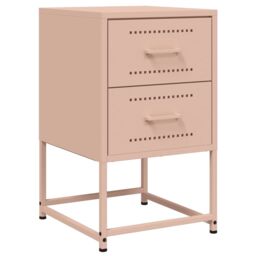 Berkfield Home Bedside Cabinets 2 pcs Pink 36x39x60.5 cm Steel - thumbnail 5