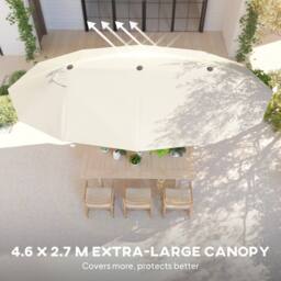 OUTSUNNY 4.6M Garden Patio Umbrella Canopy Parasol Sun Shade w/o Base in Cream - thumbnail 4