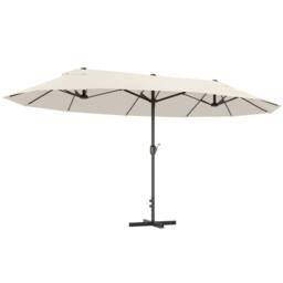 OUTSUNNY 4.6M Garden Patio Umbrella Canopy Parasol Sun Shade w/o Base in Cream - thumbnail 2