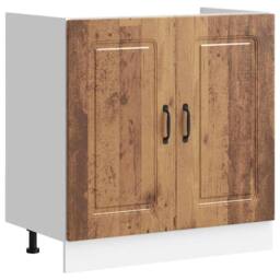 Berkfield Home Sink Base Cabinet Kalmar Old Wood 80x46x81.5 cm Engineered Wood in Brown - thumbnail 3