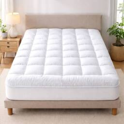 Dragodirect Luxury Plush 4 Inch Mattress Topper Soft Comfort Layer in White - Size: Single - thumbnail 1