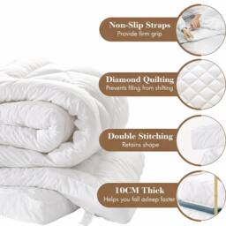 Dragodirect Luxury Plush 4 Inch Mattress Topper Soft Comfort Layer in White - Size: Single - thumbnail 3