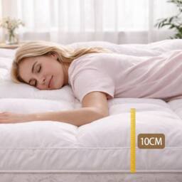 Dragodirect Luxury Plush 4 Inch Mattress Topper Soft Comfort Layer in White - Size: Single - thumbnail 6