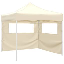 Berkfield Home Durable Foldable Tent with 2 Walls 3x3 m Cream in Beige - thumbnail 2