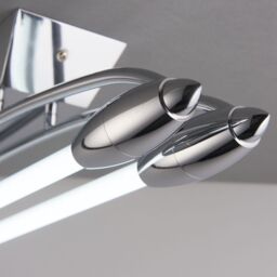 Loops Flush Ceiling Light - Chrome Plate & Opal Glass - 2 x 16W LED T5 - Bulb Included in Clear - thumbnail 4