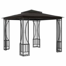Berkfield Home Gazebo with Nets 300x300x265 cm Anthracite in Black - Size: 300 x 300 x 265 cm