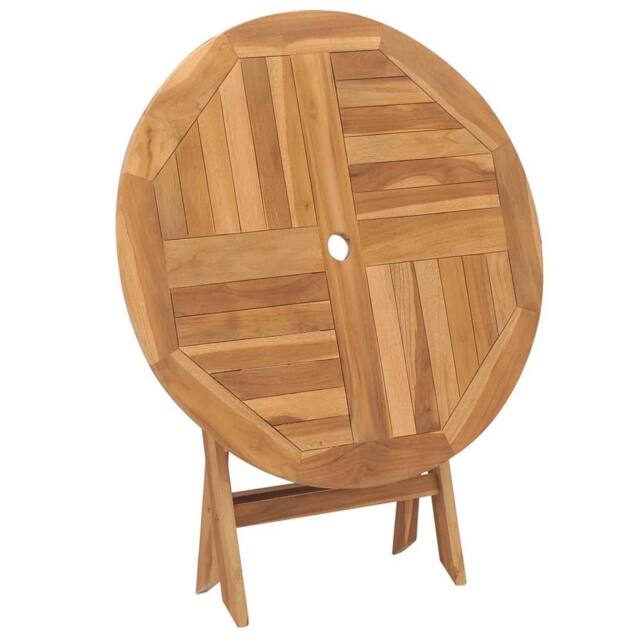 Berkfield Home Folding Garden Table 85x76 cm Solid Teak Wood in Brown - image 1