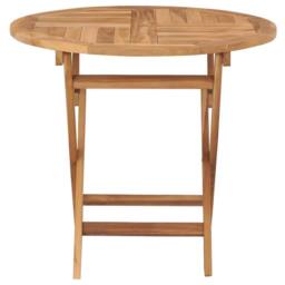 Berkfield Home Folding Garden Table 85x76 cm Solid Teak Wood in Brown - thumbnail 3