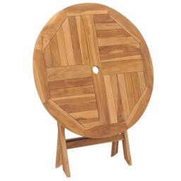 Berkfield Home Folding Garden Table 85x76 cm Solid Teak Wood in Brown - thumbnail 1