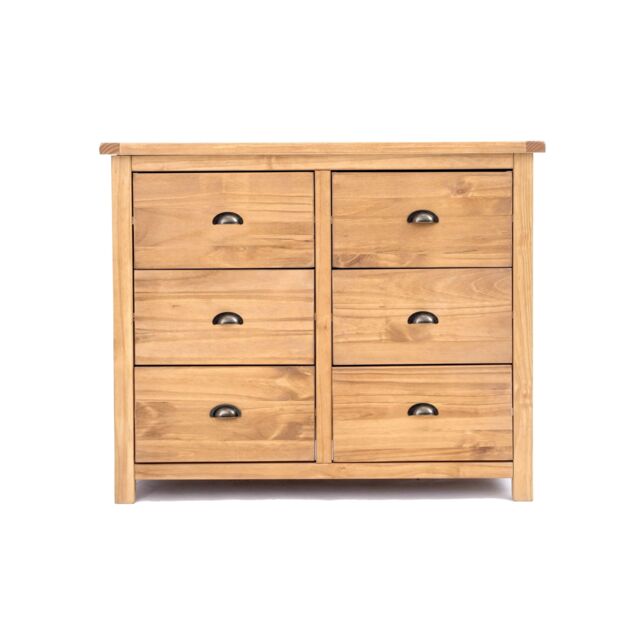 Cabinet Bits Lugo 6 Drawer Chest of Drawers Brass Cup Handle in Light Brown - image 1