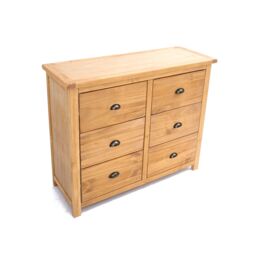 Cabinet Bits Lugo 6 Drawer Chest of Drawers Brass Cup Handle in Light Brown - thumbnail 3