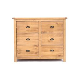 Cabinet Bits Lugo 6 Drawer Chest of Drawers Brass Cup Handle in Light Brown - thumbnail 1
