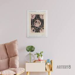 "Artery8 Vintage Art Deco Flower Pattern Canvas Wall Art Print Seguy in Beige - Size: W18"" x H24""" - thumbnail 3