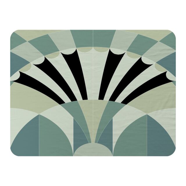 Benjamin Tate Design Green Geo Arches Blanket in Natural - Size: 120 cm x 150 cm - image 1