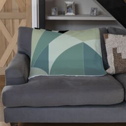 Benjamin Tate Design Green Geo Arches Blanket in Natural - Size: 120 cm x 150 cm - thumbnail 2