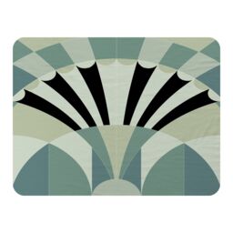 Benjamin Tate Design Green Geo Arches Blanket in Natural - Size: 120 cm x 150 cm - thumbnail 1