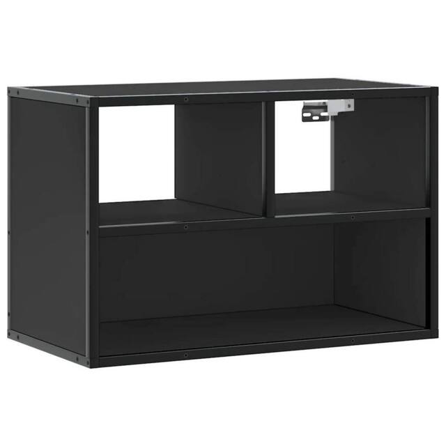 Berkfield Home TV Cabinet Black 60x31x39.5 cm Engineered Wood & Metal - image 1