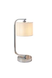 Netlighting Canning Table Lamp Chrome White Silk Effect E14 in Grey - thumbnail 1
